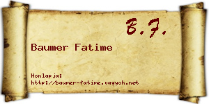 Baumer Fatime névjegykártya